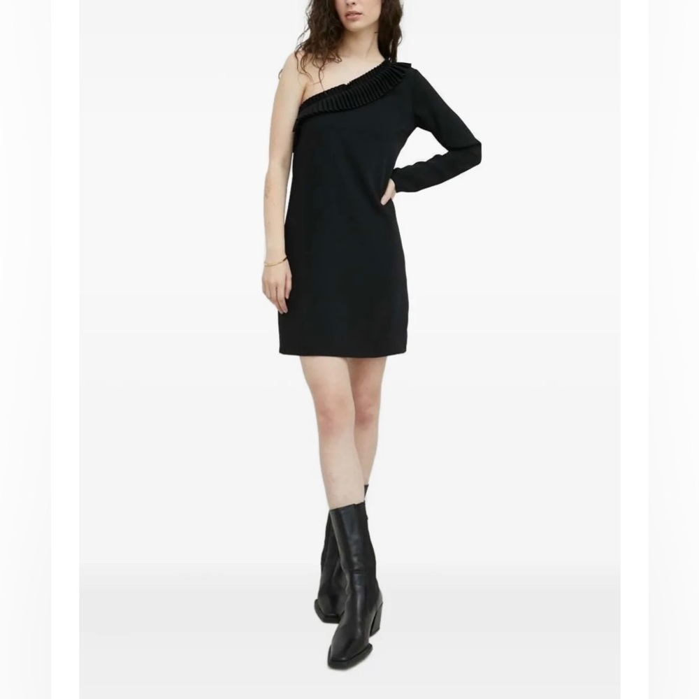 The Kooples Black One-Shoulder Long Sleeve Dress size 2 ( S/M)